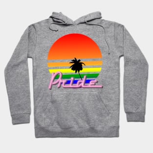 Pride in Neon: Rainbow and Palm Tree Hoodie